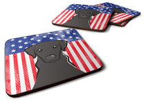 Load image into Gallery viewer, American Flag and Black Labrador Foam Coaster