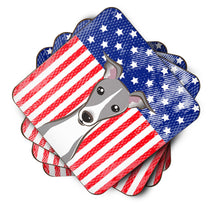 Load image into Gallery viewer, American Flag and Italian Greyhound Coasters - Set of 4 Lightweight Foam, Absorbent Drink Coasters BB2166FC