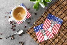 Load image into Gallery viewer, American Flag and Italian Greyhound Coasters - Set of 4 Lightweight Foam, Absorbent Drink Coasters BB2166FC