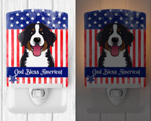 Load image into Gallery viewer, American Flag and Bernese Mountain Dog Ceramic Night Light BB2167CNL