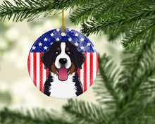 Load image into Gallery viewer, American Flag and Bernese Mountain Dog Ceramic Ornament BB2167CO1
