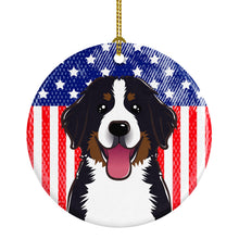 Load image into Gallery viewer, American Flag and Bernese Mountain Dog Ceramic Ornament BB2167CO1