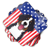 Load image into Gallery viewer, American Flag and Bernese Mountain Dog Foam Coaster