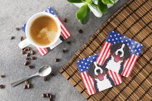 Load image into Gallery viewer, American Flag and Bernese Mountain Dog Foam Coaster