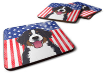 Load image into Gallery viewer, American Flag and Bernese Mountain Dog Foam Coaster
