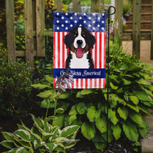 Load image into Gallery viewer, God Bless American Flag with Bernese Mountain Dog Garden Flag – Decorative Outdoor Yard Flag BB2167GF