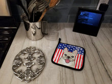 Load image into Gallery viewer, American Flag and French Bulldog Pot Holders - Set of 2 - Heat-Resistant Kitchen Essentials BB2168PTHD