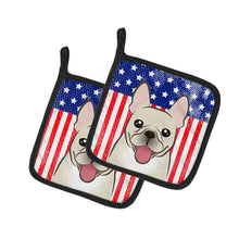 Load image into Gallery viewer, American Flag and French Bulldog Pot Holders - Set of 2 - Heat-Resistant Kitchen Essentials BB2168PTHD