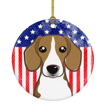Load image into Gallery viewer, American Flag and Beagle Ceramic Ornament BB2169CO1
