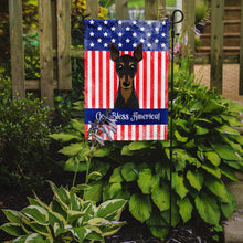Load image into Gallery viewer, God Bless American Flag with Min Pin Garden Flag – Decorative Outdoor Yard Flag BB2170GF