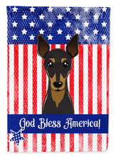 Load image into Gallery viewer, God Bless American Flag with Min Pin Garden Flag – Decorative Outdoor Yard Flag BB2170GF