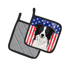Load image into Gallery viewer, American Flag and Border Collie Pot Holders - Set of 2 - Heat-Resistant Kitchen Essentials BB2171PTHD