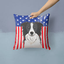 Load image into Gallery viewer, American Flag and Border Collie Throw Pillow - 14x14 Decorative Pillow – Art for Your Home &amp; Patio BB2171PW1414