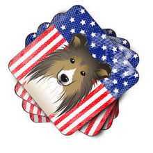 Load image into Gallery viewer, American Flag and Sheltie Foam Coaster