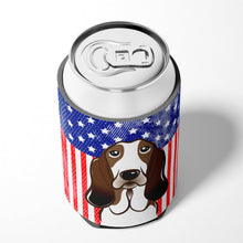 Load image into Gallery viewer, American Flag and Basset Hound Can or Bottle Hugger BB2173CC