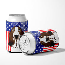 Load image into Gallery viewer, American Flag and Basset Hound Can or Bottle Hugger BB2173CC