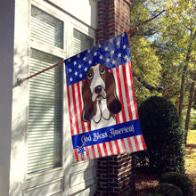 Load image into Gallery viewer, God Bless American Flag with Basset Hound Flag Canvas House Size BB2173CHF
