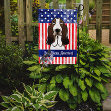 Load image into Gallery viewer, God Bless American Flag with Basset Hound Garden Flag – Decorative Outdoor Yard Flag BB2173GF