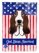Load image into Gallery viewer, God Bless American Flag with Basset Hound Garden Flag – Decorative Outdoor Yard Flag BB2173GF