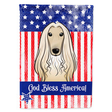 Load image into Gallery viewer, God Bless American Flag with Afghan Hound Flag Canvas House Size BB2174CHF