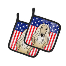Load image into Gallery viewer, American Flag and Afghan Hound Pot Holders - Set of 2 - Heat-Resistant Kitchen Essentials BB2174PTHD