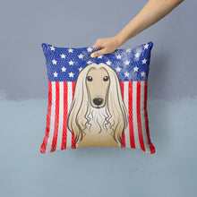 Load image into Gallery viewer, American Flag and Afghan Hound Throw Pillow - 14x14 Decorative Pillow – Art for Your Home &amp; Patio BB2174PW1414