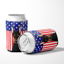 Load image into Gallery viewer, American Flag and Doberman Can or Bottle Hugger BB2175CC