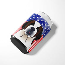 Load image into Gallery viewer, American Flag and Saint Bernard Can or Bottle Hugger BB2176CC