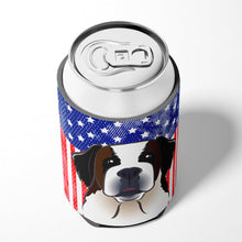 Load image into Gallery viewer, American Flag and Saint Bernard Can or Bottle Hugger BB2176CC