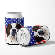 Load image into Gallery viewer, American Flag and Saint Bernard Can or Bottle Hugger BB2176CC