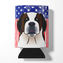 Load image into Gallery viewer, American Flag and Saint Bernard Can or Bottle Hugger BB2176CC