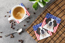 Load image into Gallery viewer, American Flag and Saint Bernard Foam Coaster