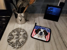 Load image into Gallery viewer, American Flag and Saint Bernard Pot Holders - Set of 2 - Heat-Resistant Kitchen Essentials BB2176PTHD
