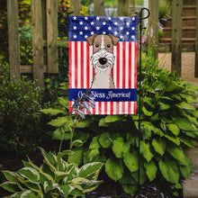 Load image into Gallery viewer, God Bless American Flag with Wire Haired Fox Terrier Garden Flag – Decorative Outdoor Yard Flag BB2177GF