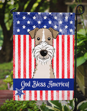 Load image into Gallery viewer, God Bless American Flag with Wire Haired Fox Terrier Garden Flag – Decorative Outdoor Yard Flag BB2177GF