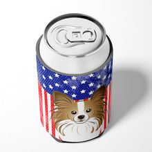 Load image into Gallery viewer, American Flag and Papillon Can or Bottle Hugger BB2178CC