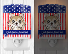 Load image into Gallery viewer, American Flag and Chihuahua Ceramic Night Light BB2181CNL