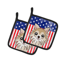 Load image into Gallery viewer, American Flag and Chihuahua Pot Holders - Set of 2 - Heat-Resistant Kitchen Essentials BB2181PTHD