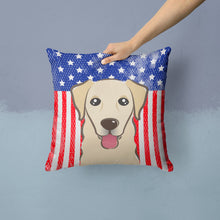 Load image into Gallery viewer, American Flag and Golden Retriever Throw Pillow - 14x14 Decorative Pillow – Art for Your Home &amp; Patio BB2182PW1414