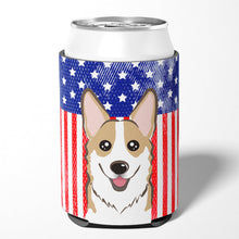 Load image into Gallery viewer, American Flag and Sable Corgi Can or Bottle Hugger BB2183CC