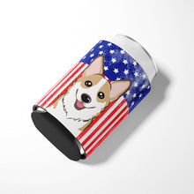 Load image into Gallery viewer, American Flag and Sable Corgi Can or Bottle Hugger BB2183CC