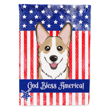 Load image into Gallery viewer, God Bless American Flag with Sable Corgi Flag Canvas House Size BB2183CHF