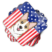 Load image into Gallery viewer, American Flag and Sable Corgi Foam Coaster