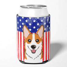Load image into Gallery viewer, American Flag and Red Corgi Can or Bottle Hugger BB2184CC