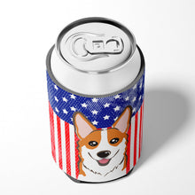 Load image into Gallery viewer, American Flag and Red Corgi Can or Bottle Hugger BB2184CC