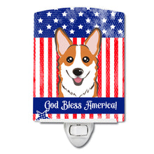 Load image into Gallery viewer, American Flag and Red Corgi Ceramic Night Light BB2184CNL