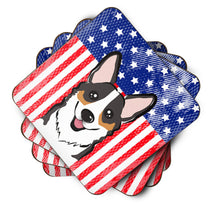 Load image into Gallery viewer, American Flag and Tricolor Corgi Foam Coaster