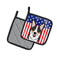 Load image into Gallery viewer, American Flag and Tricolor Corgi Pot Holders - Set of 2 - Heat-Resistant Kitchen Essentials BB2185PTHD