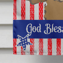 Load image into Gallery viewer, God Bless American Flag with Chocolate Brown Poodle Flag Canvas House Size BB2186CHF