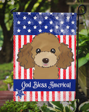 Load image into Gallery viewer, God Bless American Flag with Chocolate Brown Poodle Garden Flag – Decorative Outdoor Yard Flag BB2186GF